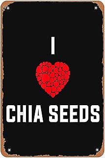 Red Heart Chia Seeds Metal Sign 12x16inch